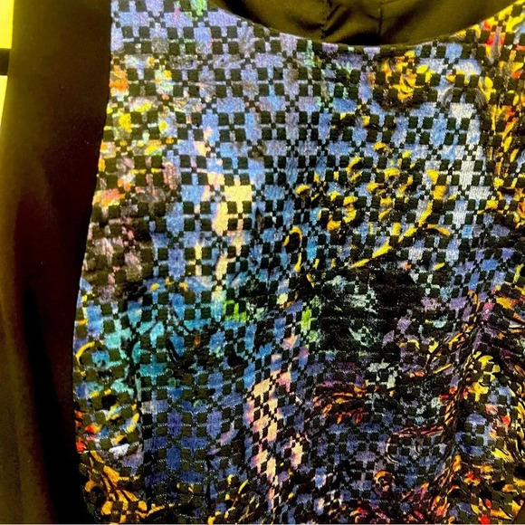 Adrianna Papell black with iridescent front panel sheath midi dress size 10 - Picture 8 of 8